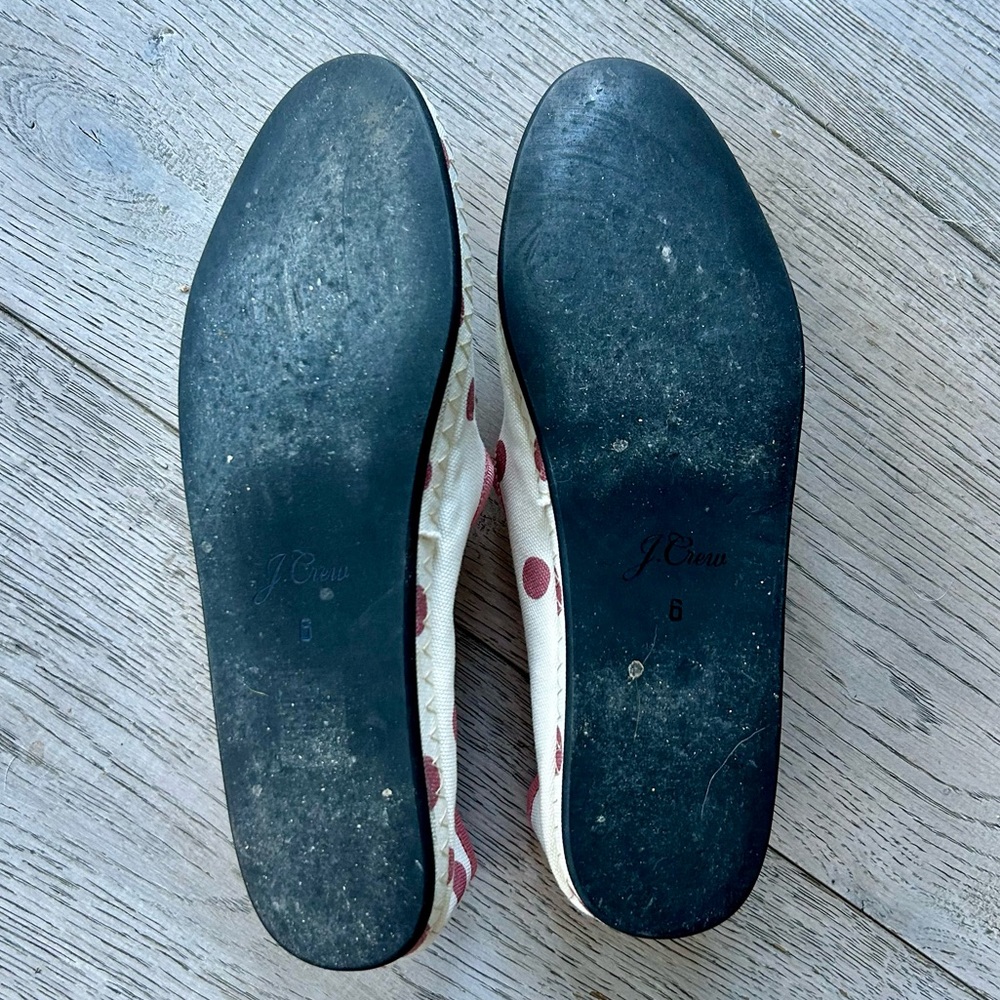 J. Crew White and Pink Polka Dot Flats - Picture 5 of 7